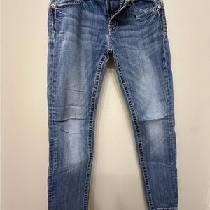 Miss Me Men's Faded Blue Skinny Jeans